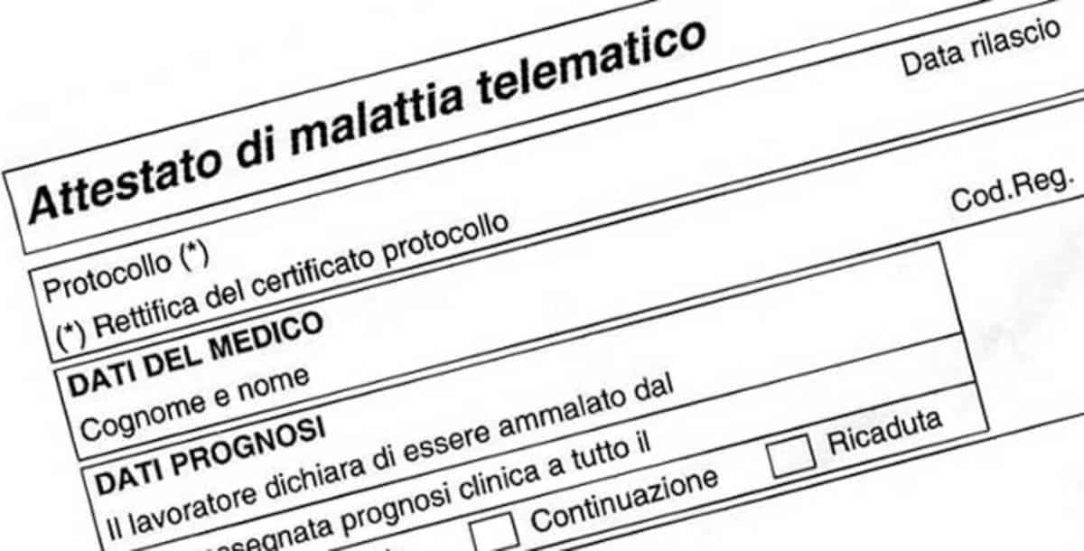 certificato di malattia